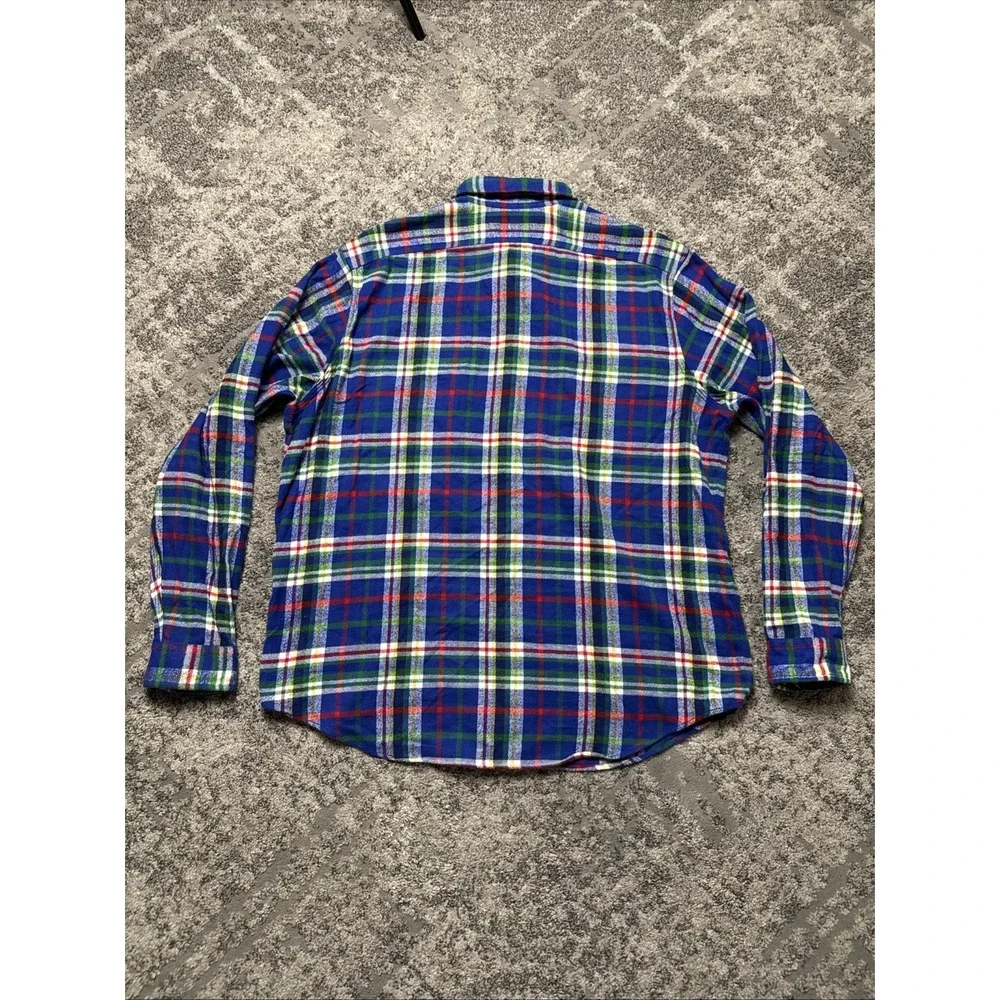 Polo Ralph Lauren Men's XL Classic‎ Fit Flannel Shirt Blue Plaid L/S Holiday